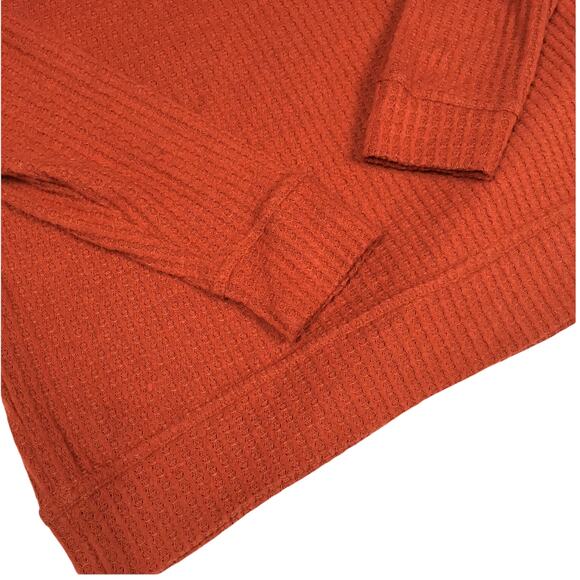 UO Out From Under Carlee Thermal Sweater Top Cowl Neck Orange Long Sleeve XS - Picture 10 of 12
